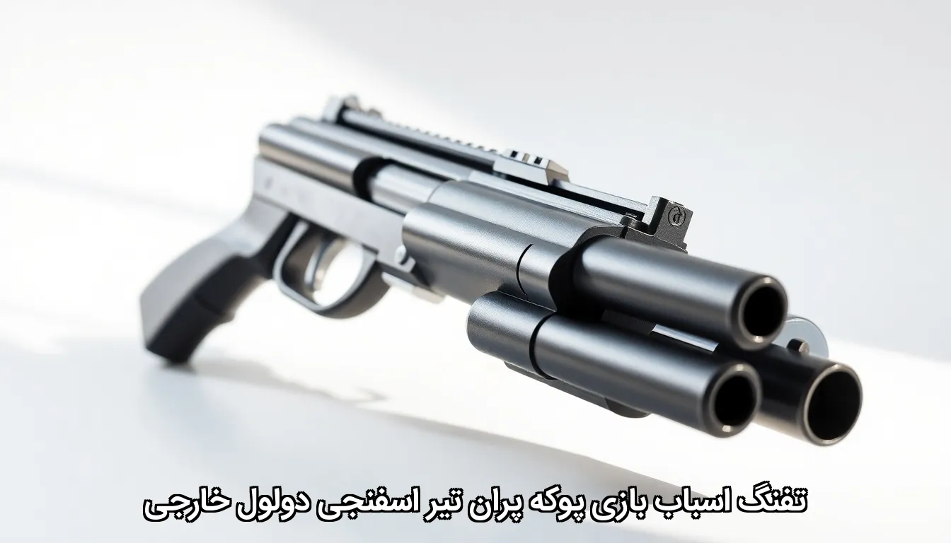 تفنگ اسباب بازی پوکه پران تیر اسفنجی دولول خارجی