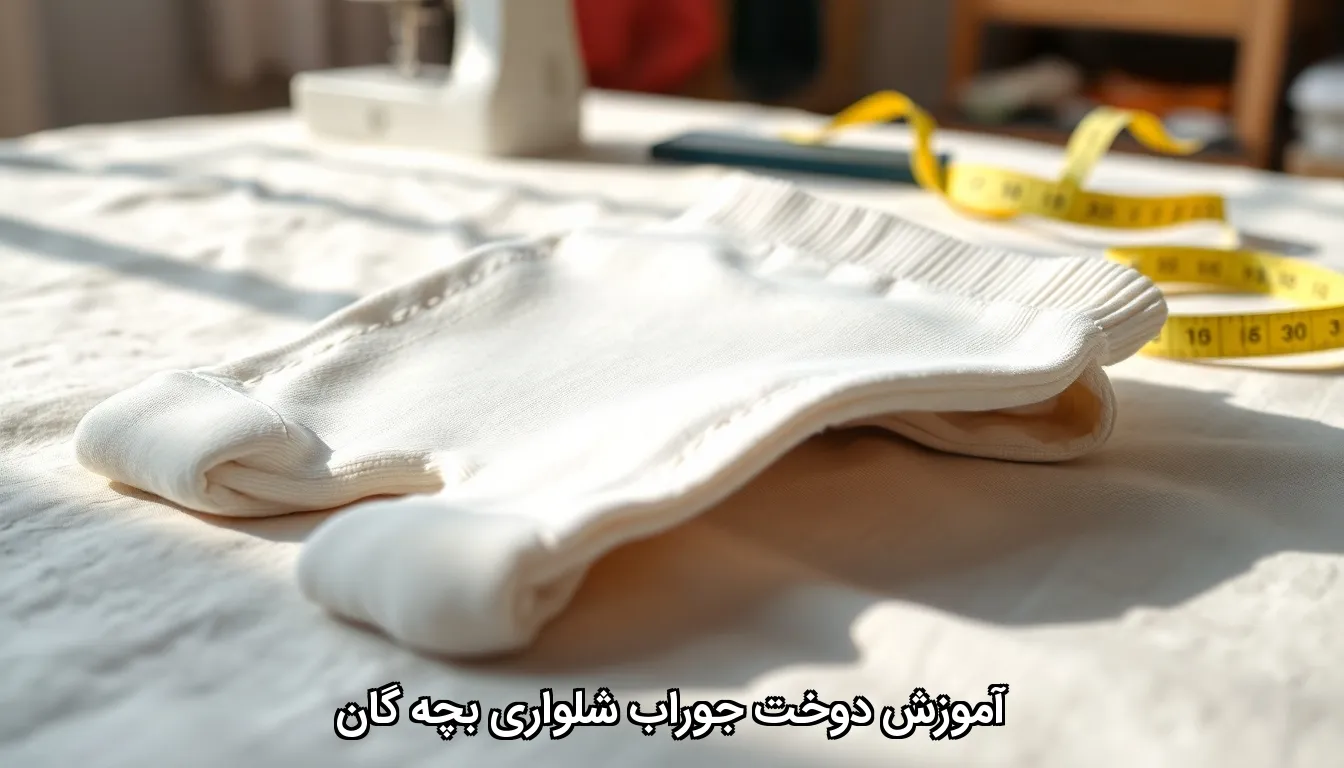 آموزش دوخت جوراب شلواری بچه گانه