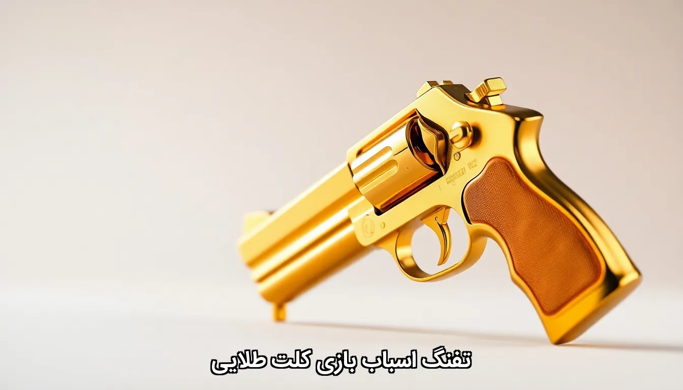 تفنگ اسباب بازی کلت طلایی