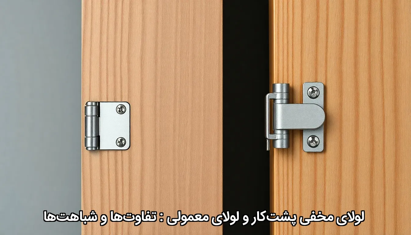 لولای مخفی پشت‌کار و لولای معمولی